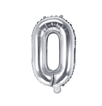 Balon foliowy LITERA O srebrny 35 cm