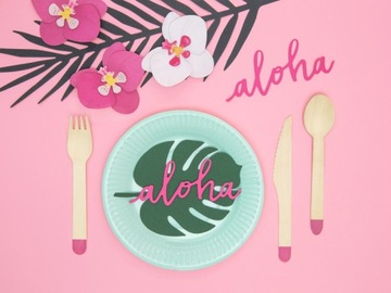 Карточки для столов MONSTERA, гавайские украшения x6