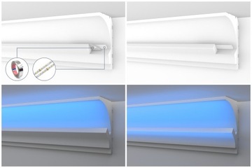 HEXIMO LED Listwa przysufitowa profil szczelin cieniowych - 1,7m HLED-22