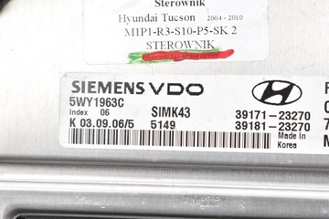 фото thumb №8, Блок керування двигуна 39171-23270 5wy1963c hyundai tucson 1 i 2.0 16v 142 km