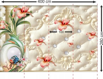 FOTOTAPETA kwiaty róże lilie magnolie 3D 400x280