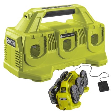 RYOBI 6-PORTOWA ŁADOWARKA 18 V 4A ONE+ RC18640 NA 6 AKUMULATORÓW USB 2A