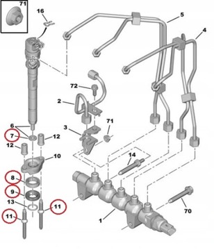 УПЛОТНЕНИЕ ИНЖЕКТОРА 1.6 HDI 198185 1982A0