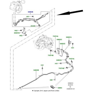 Передние тросы коробки передач Range Rover LR076605