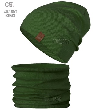 Komplet CZAPKA + TUBA komin beanie PRĄŻEK r. 48-51