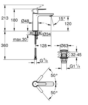НАСТОЛЬНАЯ РАКОВИНА GROHE LINEARE FAPPER, ХРОМ