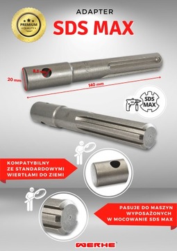 Wiertło Gleba 100D mm z adapterem SDS max Werhe