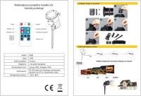 ЛАЗЕРНЫЙ LED-ПРОЕКТОР RGB «ЗВЕЗДНЫЙ ДОЖДЬ» 16-в-1 ДЛЯ САДА, С ПОДВИЖНЫМ МЕХАНИЗМОМ