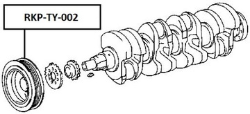фото thumb №1, Колесо ременное вала коленчатого corolla e90 e10 e11