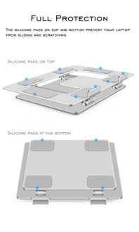 Подставка для ноутбука ProDesk с ручкой-подставкой SILVER