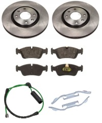 фото thumb №1, Bmw 3 e46 тормозные диски перед + тормозные колодки + датчик + пластины 286mm
