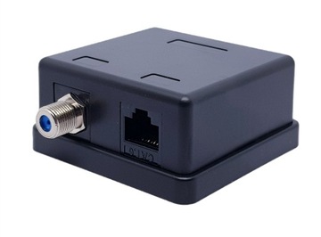 Gniazdo podwójne czarne KAT.6 UTP RJ45 - ANTENOWE SAT F HQ Premium