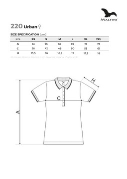 ELEGANCKA Damska Koszulka POLO stalowa XL z Kontrastowymi Elementami