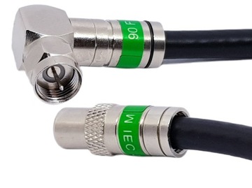 Кабель антенный кабель 5М черный F Штекер ANGLE-TV/IEC PLUG