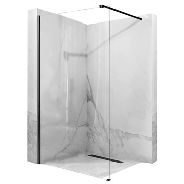 ŚCIANKA WALK IN 110 cm REA AERO BLACK MAT SZYBA PRYSZNICOWA GRUBA 8 mm