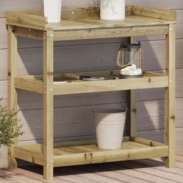 Садовый стол с полками, 82,5x45x86,5см, пропитанная сосна