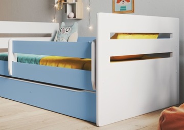 Łóżko dziecięce Rose niebieskie 160 cm MDF materac