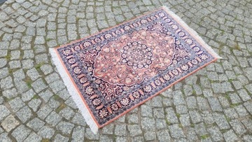 INDO GHOM LŚNIĄCY PERSKI DYWAN TKANY JEDWAB 62/104