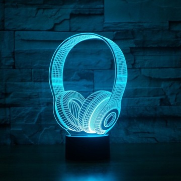 3D светодиодный ночник, USB НАУШНИКИ + ПУЛЬТ RGB