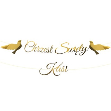 Baner Na Chrzest Święty Dekoracja Girlanda Imię