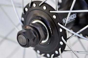 Колесо 20 дюймов ПЕРЕДНИЙ АЛЮМИНИЕВЫЙ обод BMX 48 спиц ось 14 мм - ЧЕРНЫЙ