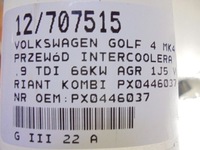 фото thumb №8, Volkswagen golf 4 iv шланг інтеркулер px0446037 1,9tdi 1j0129684j
