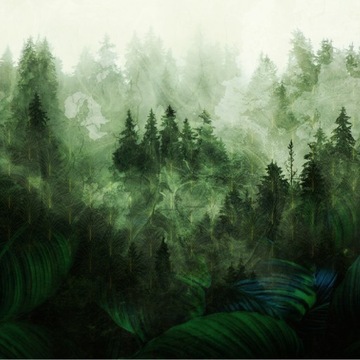Фотообои ЛЕСНЫЕ Листья Тропические Орнаменты 90x60