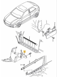 фото thumb №6, Пластина спойлер vag audi a3 cabriolet 8p 2008-2013 оригинальный 8p0853888b