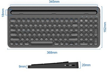KLAWIATURA BEZPRZEWODOWA BLUETOOTH WINDOWS iOS