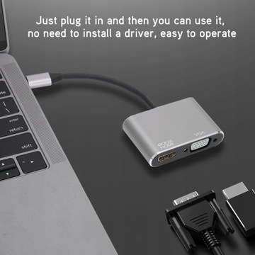 Женский мультимедийный интерфейс TypeC-HD VGA