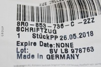 фото thumb №6, Audi q5 8r quattro значок tekstowy 8r0853736c2zz новий оригінальний