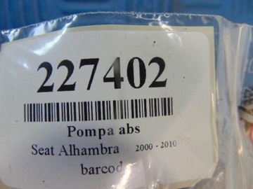 фото thumb №7, Seat alhambra 1.8 20v насос abs 7m0907379