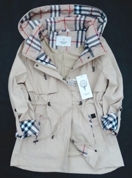 Итальянская ветровка PARKA бежевая весенняя клетка S