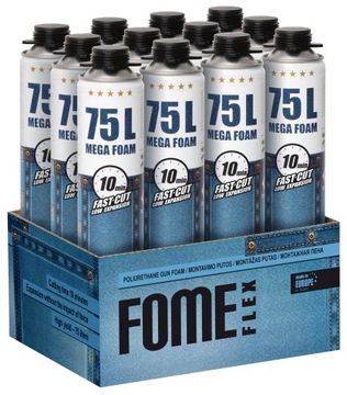 MEGA FOAM быстросхватывающаяся пена 870мл емкость 75 литров Fome Flex x 12 шт.