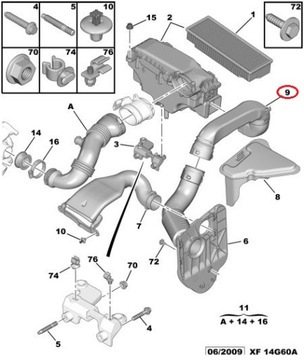 фото thumb №11, Шланг воздуха труба воздуховод partner 1.6 hdi