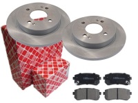 фото thumb №1, Гальмівні диски + гальмівні колодки febi задня kia picanto ii 234mm