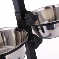 Регулируемая металлическая стойка для мисок собак 2x2.8L