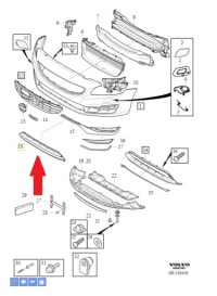 фото thumb №1, Средняя решётка volvo оригинальный номер 31323858