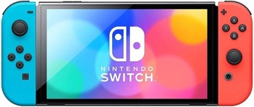 Nintendo SWITCH Oled Neon + игры + стекло + чехол + 2 сердечка + 2 ручки + кольцо Fit
