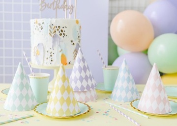 Kubeczki papierowe MIĘTOWE na roczek urodziny baby shower 220 ml 6 szt