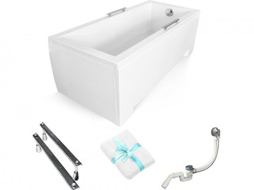 Прямоугольная ванна с корпусом Modern 150x70 Полотенце для ножек Besco без сифона