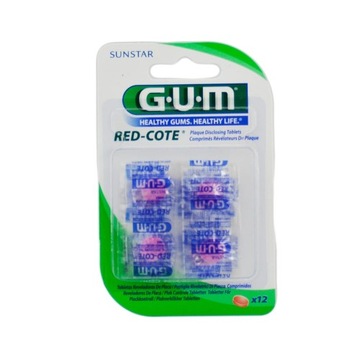 GUM RED COTE ТАБЛЕТКИ ДЛЯ ОКРАШИВАНИЯ ЗУБНЫХ ПЛАСТИН 12 шт.
