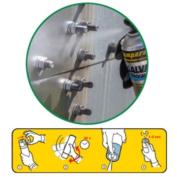AMPERE Cynk w sprayu 500ml farba galwanizująca mat