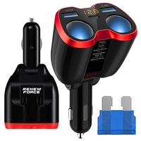 фото thumb №9, Розподільник роз'єм прикурювача 12-24v зарядний пристрій 2xusb qc woltomierz 150w
