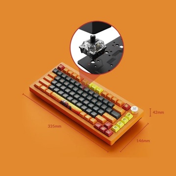 Akko Naruto Uzumaki 5075B Plus Механическая клавиатура RGB с возможностью горячей замены, 2,4 ГГц