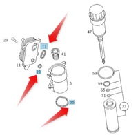 фото thumb №1, Ущільнювачі радіатор оливи m112 mercedes оригінал