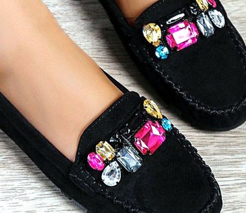 БАЛЕТКИ ЖЕНСКИЕ ЗАМШЕВЫЕ МОКАСИНЫ STONE BLACK 37