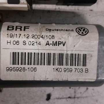 фото thumb №5, Volkswagen touran 1 i моторчик стёкла левый зад 1k0959703b 995928-106