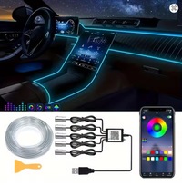 фото thumb №1, Оптоволокно el wire лента led освещение капот цвета rgb блютуз app 6m