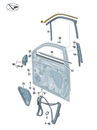 фото thumb №1, Vw t-roc молдинг хром стекло перед правая 2ga837644d